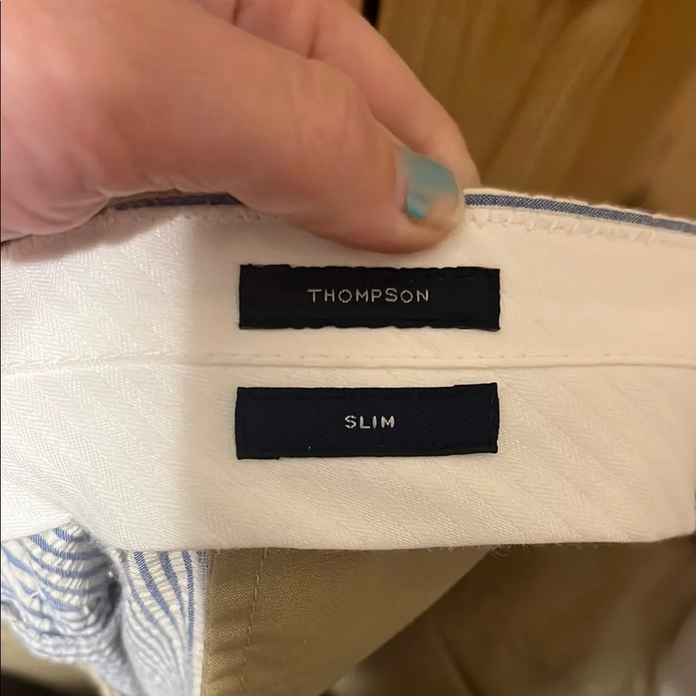 J. Crew Men's Classic Blue and White Pinstripe Pants